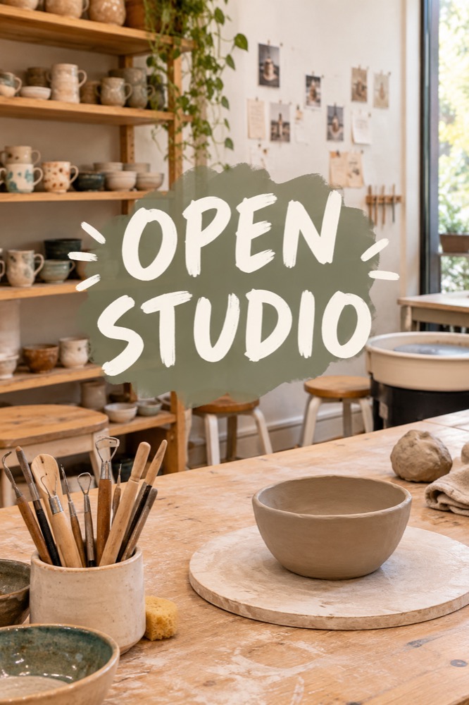 Open studio promotional image from Melbourne Pottery School
